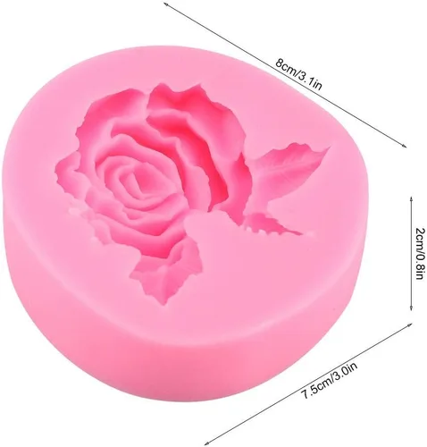 Vista 3 de Rose forma silicona pastel fondant chocolate haciendo herramienta de decoración accesorio para hornear