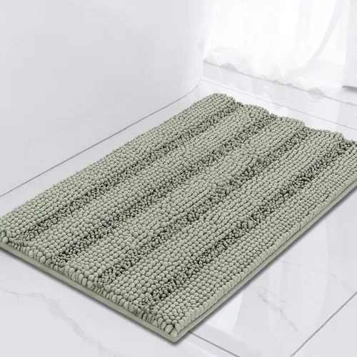Vista 155 de Turquoize Alfombra de baño de chenilla de lujo para baño, extra absorbente, alfombra de ducha de microfibra antideslizante para baño, alfombra Aqua
