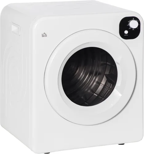 Vista 10 de HOMCOM - Secadora de ropa portátil, secadora de ropa compacta de 120V 1300W con secado inteligente, tambor de acero inoxidable de 3.2 pies cúbicos