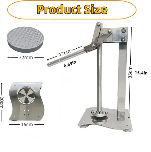 Vista 3 de Exprimidor manual de cítricos de acero inoxidable, exprimidor manual de cítricos – Exprimidor de mano resistente para lima naranja, prensa de frutas