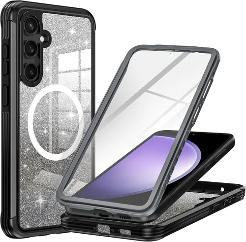 Vista 18 de Hekodonk Funda con Purpurina para Samsung Galaxy S24 Plus, Compatible con MagSafe