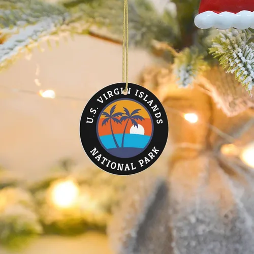 Vista 4 de Parque Nacional de las Islas Vírgenes 1 Adornos de Navidad de cerámica colgante para la familia de cerámica colgante adornos colgantes