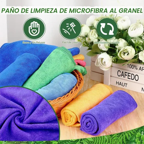 Vista 3 de Preboun - Paquete de 300 paños de limpieza de microfibra a granel de 12 x