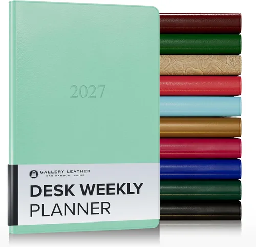 Vista 142 de Gallery Leather Planificador Semanal y Mensual Grande 2025-2026, Calendario Planificador y Cuaderno Elegantemente Encuadernado con Elegantes Bordes