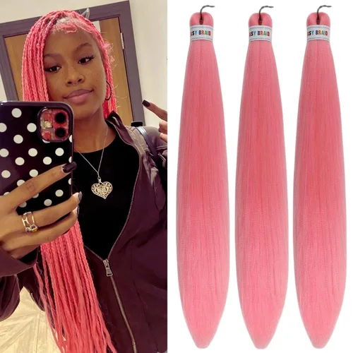 Vista 72 de Cabello trenzado para niños preestirado de 16 pulgadas, color negro para niños, trenzas sin nudos