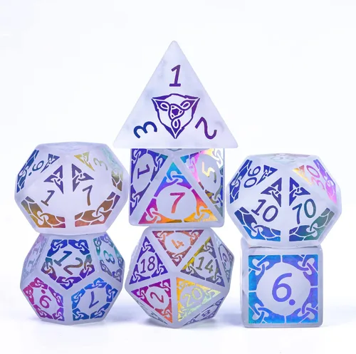 Vista 44 de UDIXI Juego de dados de piedras preciosas de amatista, dados DND de piedra de cristal D&D con estuche de regalo para juegos de rol y juegos de mesa
