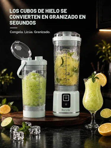Vista 2 de Cordless Portable Blender for Smoothies, Shakes and Ice Crushing Blue