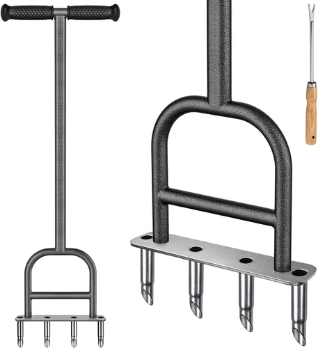 Vista 11 de Dolibest – Aireador de césped con núcleo de 3 agujeros, herramienta de aireación manual de césped con empuñadura de goma suave, herramienta