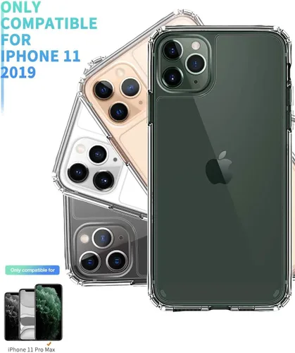 Vista 2 de Funda compatible con iPhone 11 [serie Airbag] con [2 protectores de pantalla de vidrio templado] [grado militar], probada contra caídas de 15 pies