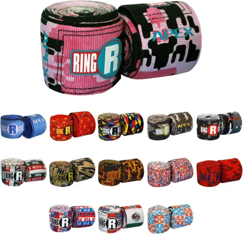 Vista 9 de Ringside Apex 180” Boxing Hand Wraps Pair - Durable, Elastic Training Wraps with Hook & Loop Closure, Multi-Color Options, Perfect for MMA, Muay