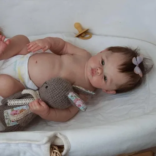 Vista 4 de iCradle Muñecas de bebé recién nacidas realistas – Muñecas de bebé recién nacido de 18 pulgadas de cuerpo completo de silicona Reborn Baby Dolls