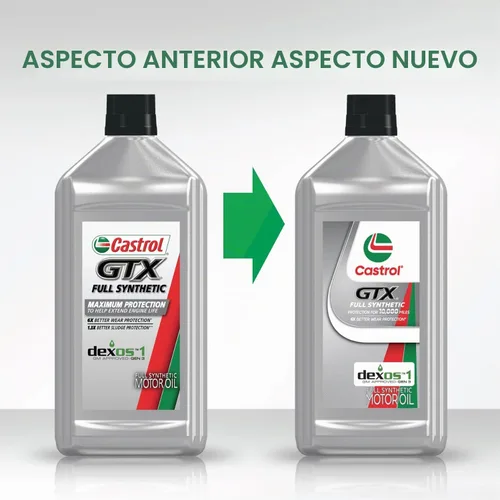 Vista 4 de Castrol GTX - Aceite de motor completamente sintético 0W-20, 1 cuarto de galón, paquete de 6