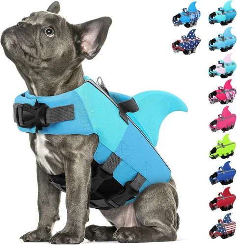 Vista 15 de Chaleco salvavidas para perros pequeños, chaleco salvavidas para Chaleco de natación para perros de alta flotabilidad con asa de rescate