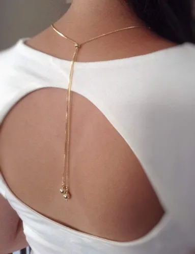Vista 7 de SIFRIMANIA 18K Gold Plated Lariat Adjustable Necklaces for Women Fashion Jewelry
