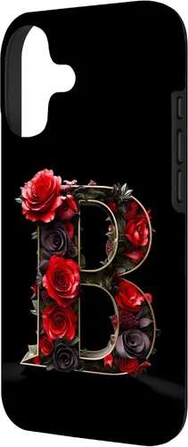 Vista 2 de B Monogram Letter Red Roses Floral Case for iPhone 17