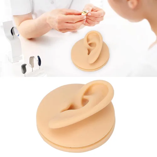 Vista 3 de Modelo de oído, silicona suave, modelo de práctica de acupuntura de oído izquierdo, modelo de simulación de exhibición de oído para enseñanza