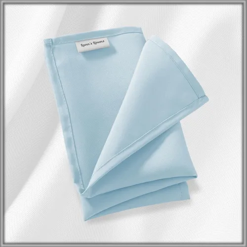 Vista 6 de Lann de Linens – 1 Docena de 20 en. Gamuza Cena Servilletas W/Hemmed bordes – varios colores disponibles Azul bebé