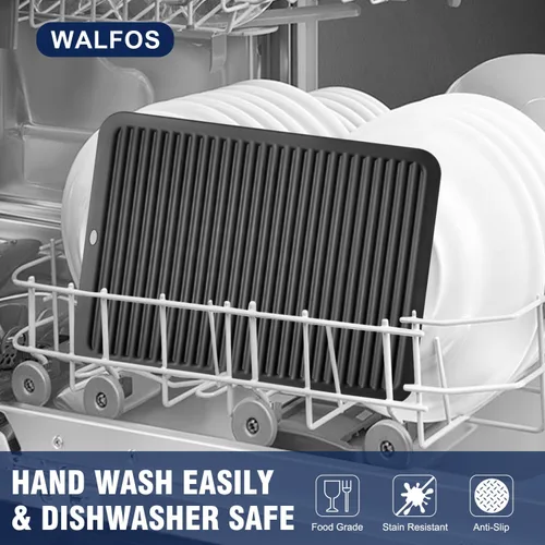 Vista 7 de Walfos Salvamanteles grandes de silicona de 16 x 12 pulgadas, salvamanteles para ollas y sartenes calientes, resistentes al calor, almohadillas