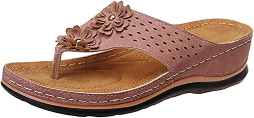Vista 118 de Ladmiple Sandalias ortopédicas florales de moda 2023 con soporte de arco, zapatillas romanas casuales con puntera abierta