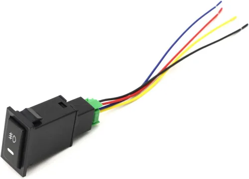 Vista 5 de iJDMTOY (1) Interruptor de botón de 4 polos estilo fábrica, de 12V con luces LED, luces indicadoras compatibles con luces antiniebla, DRL, barra