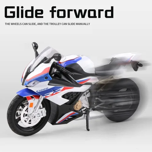 Vista 5 de COOLPUR Modelo de motocicleta fundido a presión para S1000RR, modelo de motocicleta realista, juguete o colección de moto para niños a escala 1:12
