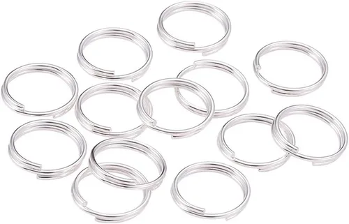 Vista 5 de 400 anillos de salto divididos de 0.472 pulgadas, anillos de metal, conectores de alambre, pequeño llavero para hacer joyas, manualidades, oro
