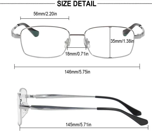 Vista 46 de Agstum Gafas ópticas de montura duradera de titanio con montura completa