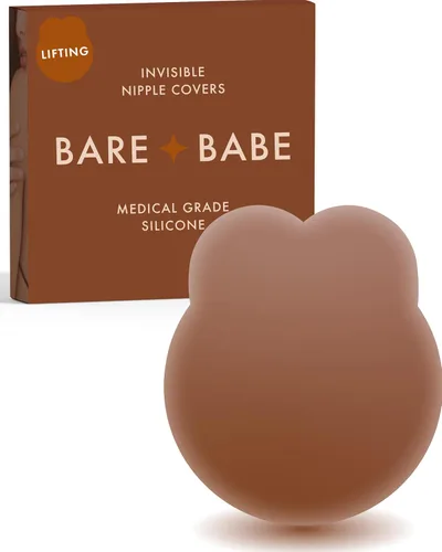 Vista 11 de Bare Babe Cubrepezones con Levantamiento - Brasier Adhesivo Reutilizable Push Up - Pezoneras Impermeables Sin Tirantes para Mujeres 4 Sombras