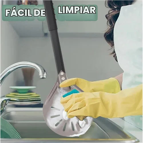 Vista 6 de Pala de torneado de pizza de 6 pulgadas redonda de aluminio perforada con mango de metal, paleta de pizza para accesorios de horno de pizza casera