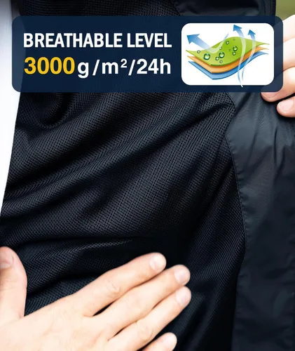 Vista 11 de SWISSWELL Chaqueta impermeable para hombre, rompevientos, ligera con capucha para uso diario casual
