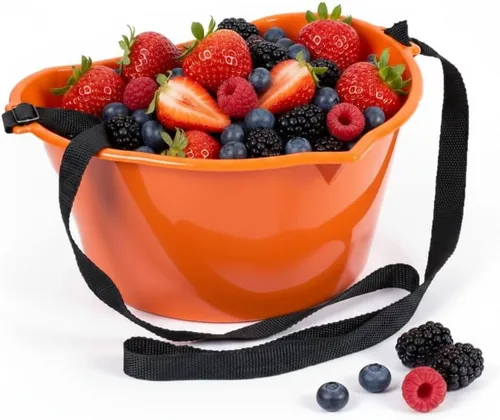Vista 11 de Cesta de recolección de bayas - Cubo de recolección de frutas manos libres de 3L con correa ajustable (transparente)