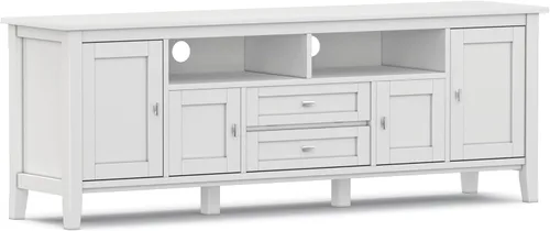 Vista 20 de SIMPLIHOME Warm Shaker - Soporte de TV de madera maciza de 72 pulgadas de Marrón rojizo