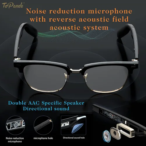 Vista 5 de Gafas de audio inteligentes (3ª generación), altavoces TWS de oído abierto con conectividad Bluetooth 5.0 para reuniones