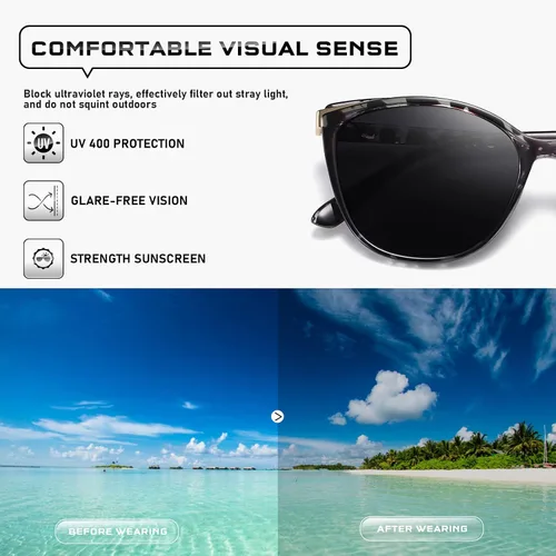 Vista 27 de Gafas de sol de moda ojo de gato para las mujeres moda Cateye UV400 protección gafas CL22017