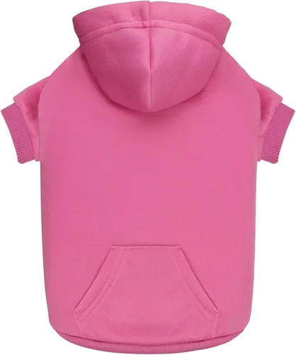 Vista 7 de Sudadera con capucha para perros pequeños, ropa de forro polar cepillado suave y liso, sudadera con capucha para mascotas con bolsillo (café-XS)