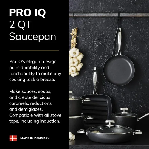 Vista 3 de Scanpan Pro IQ - Cacerola antiadherente cubierta de 2 cuartos de galón, compatible con todas las estufas, lista para inducción, apta para utensilios