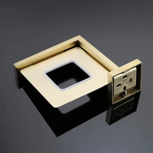 Vista 6 de Jabonera de aluminio para ducha, soporte para jabón de barra de pared para baño, cocina, cesta de jabón dorada cepillada