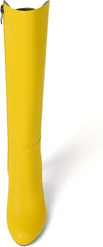 Vista 3 de SKYSTERRY Botas de tacón alto con cremallera mate para mujer, con punta redonda, de 3.3 pulgadas