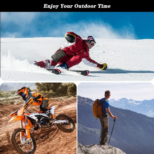 Vista 6 de Handadsume Lona resistente al agua + cuero para motocicleta, viajes, riñonera de viaje, bolsa de pierna para hombres y mujeres FB2141, 2141-El verde