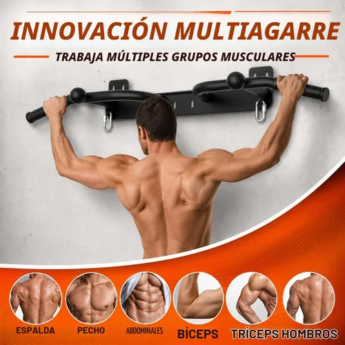 Vista 7 de Wall Mounted Pull Up Bar - Heavy Duty Chin Up Bar, Pull-Up Bar for Garage, Joist, Wall Mount - Multifunctional Fitness Bar, Supports up to 600 Lbs
