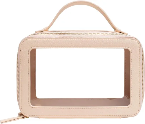 Vista 2 de LETGO Bolsas de maquillaje transparentes, bolsa de aseo aprobada por la TSA con cremallera, organizador de maquillaje transparente para artículos