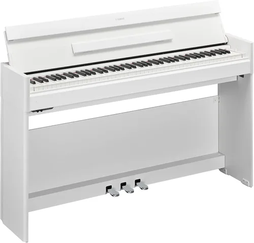 Vista 4 de Yamaha YDPS54WH Serie Arius - Piano de consola digital delgado, blanco satinado