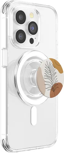 Vista 4 de Boho Line Art Leaves PopSockets MagSafe PopGrip para iPhone