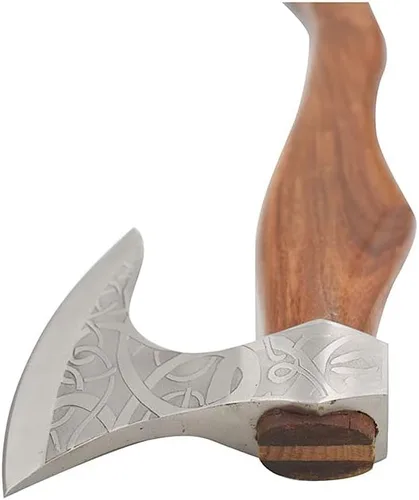 Vista 4 de Medieval Warrior Hacha Tomahawk Viking Tomahawk hecha a mano forjada a mano personalizada-hacha de caza-hacha de camping. (diseño)