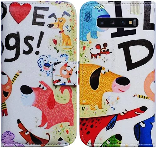 Vista 11 de Bcov Funda para Galaxy S10 Plus, de piel con diseño de mandala de colores brillantes, con ranura para tarjetas, soporte para Samsung Galaxy S10