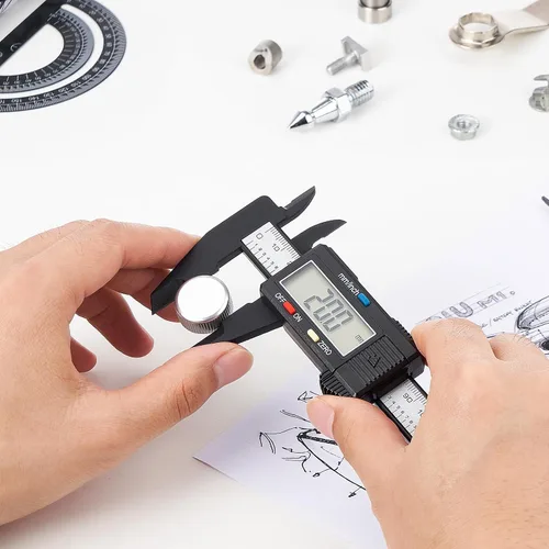 Vista 7 de Calibre digital, calibre Adoric de 0 a 6 pulgadas con pantalla LCD grande, función de apagado automático, herramienta de medición de conversión