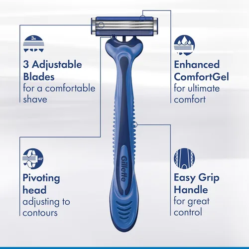 Vista 2 de Gillette Sensor3 Afeitado suave – Maquinilla de afeitar desechable, 4