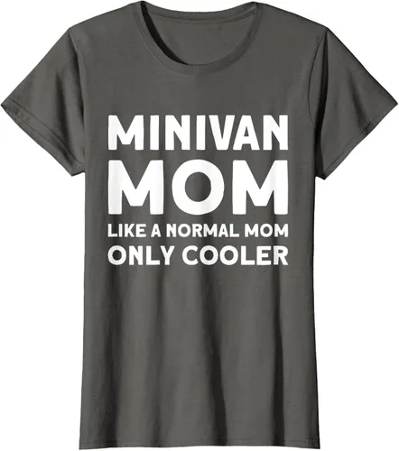 Vista 3 de Minivan Mom Like A Normal Mom Only Cooler Funny Family Car Camiseta, Negro
