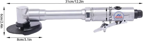 Vista 4 de Amoladora angular de mango largo con entrada de aire de 1/4 "con cubierta de seguridad de metal 180, herramienta de molienda de cortador de aire