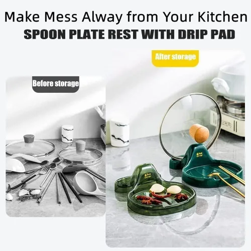 Vista 4 de Espátula de cocina multifunción, soporte para espátula de cocina multifuncional, soporte para cucharas con soporte para tapa, espátula de cocina